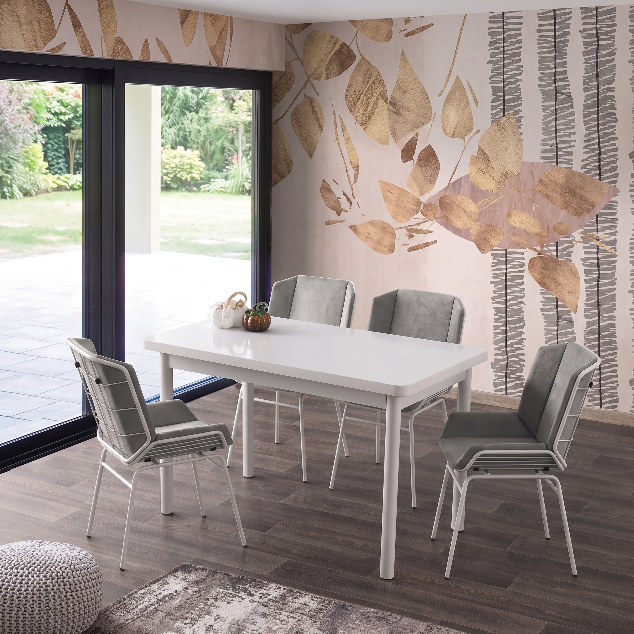 Enzi Masa (120x70) ve Yonca Sandalye Takımı
