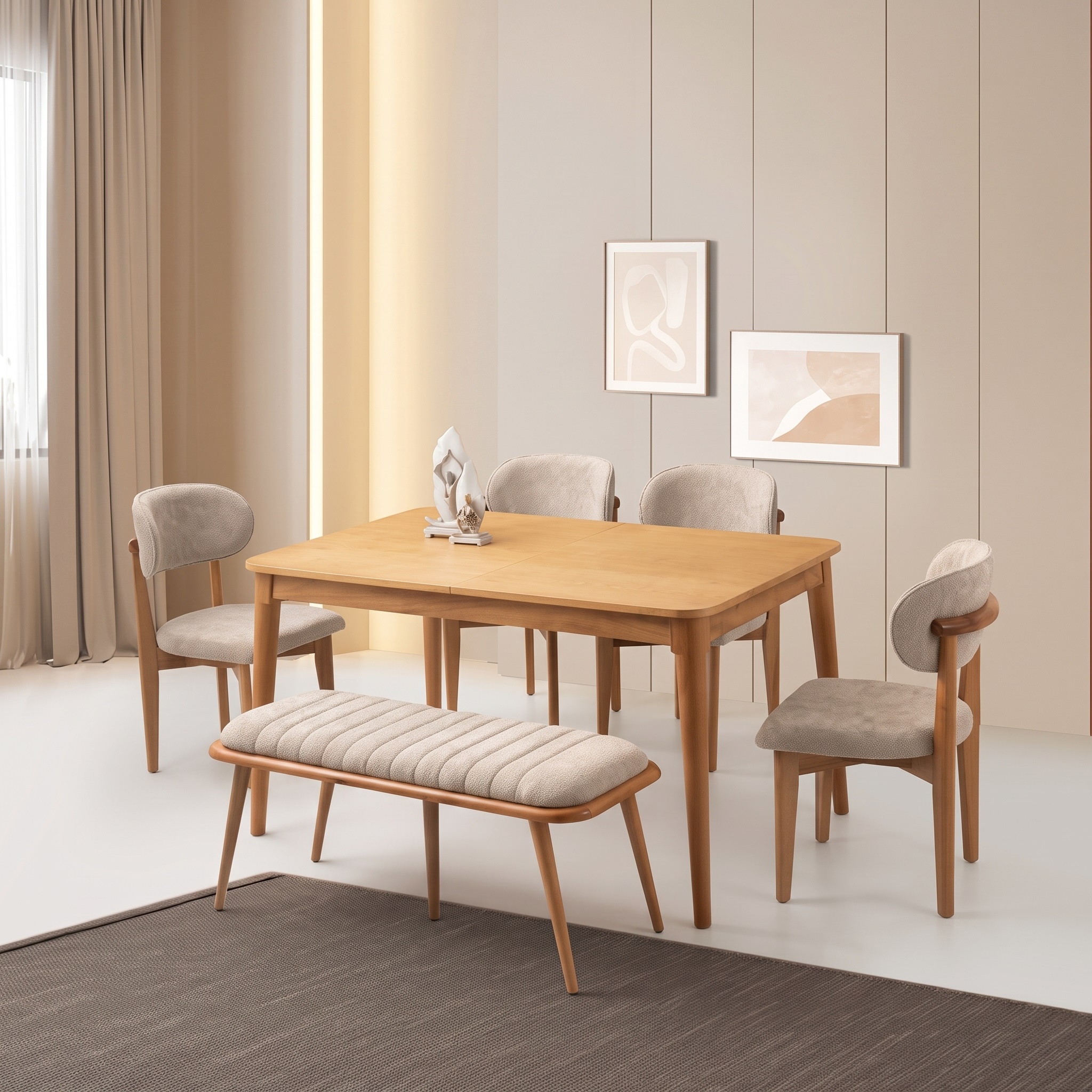 Fidan Masa – Nergis Sandalye – Deco Bench Takımı