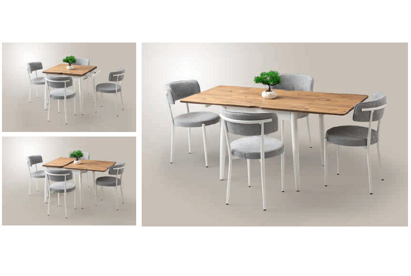 Kıvılcım Masa (80x75) ve Gözde Sandalye Detay