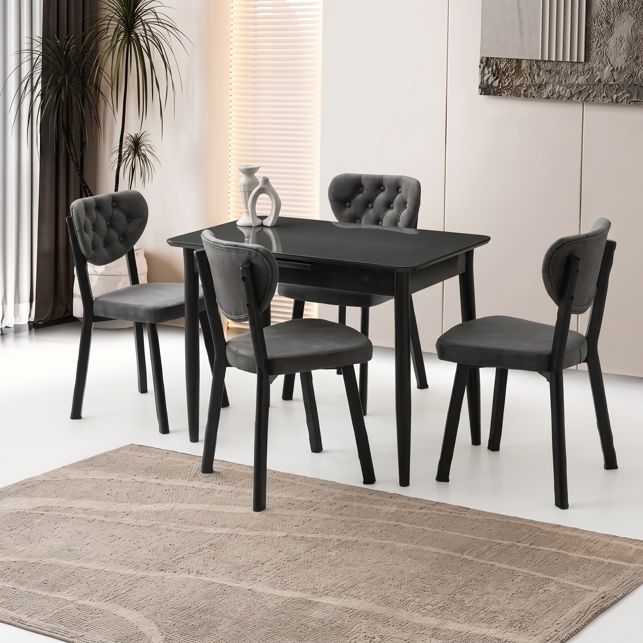 Milano HG Masa (100x60) ve Simge Sandalye Takımı