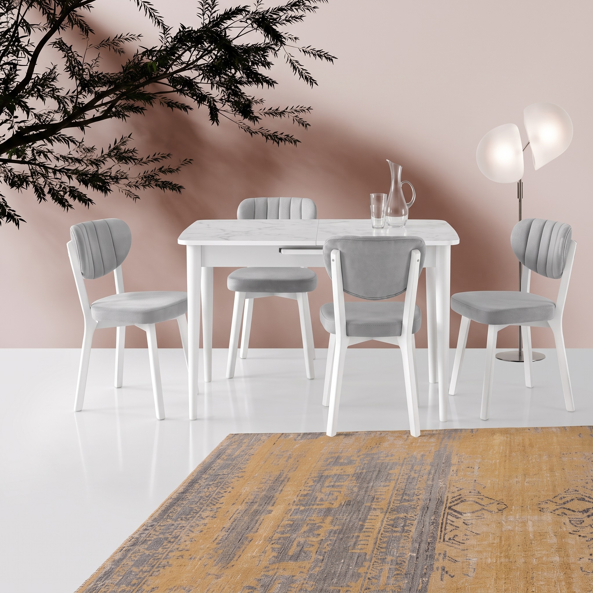 Milano Masa (120x70) ve Esinti Sandalye Takımı