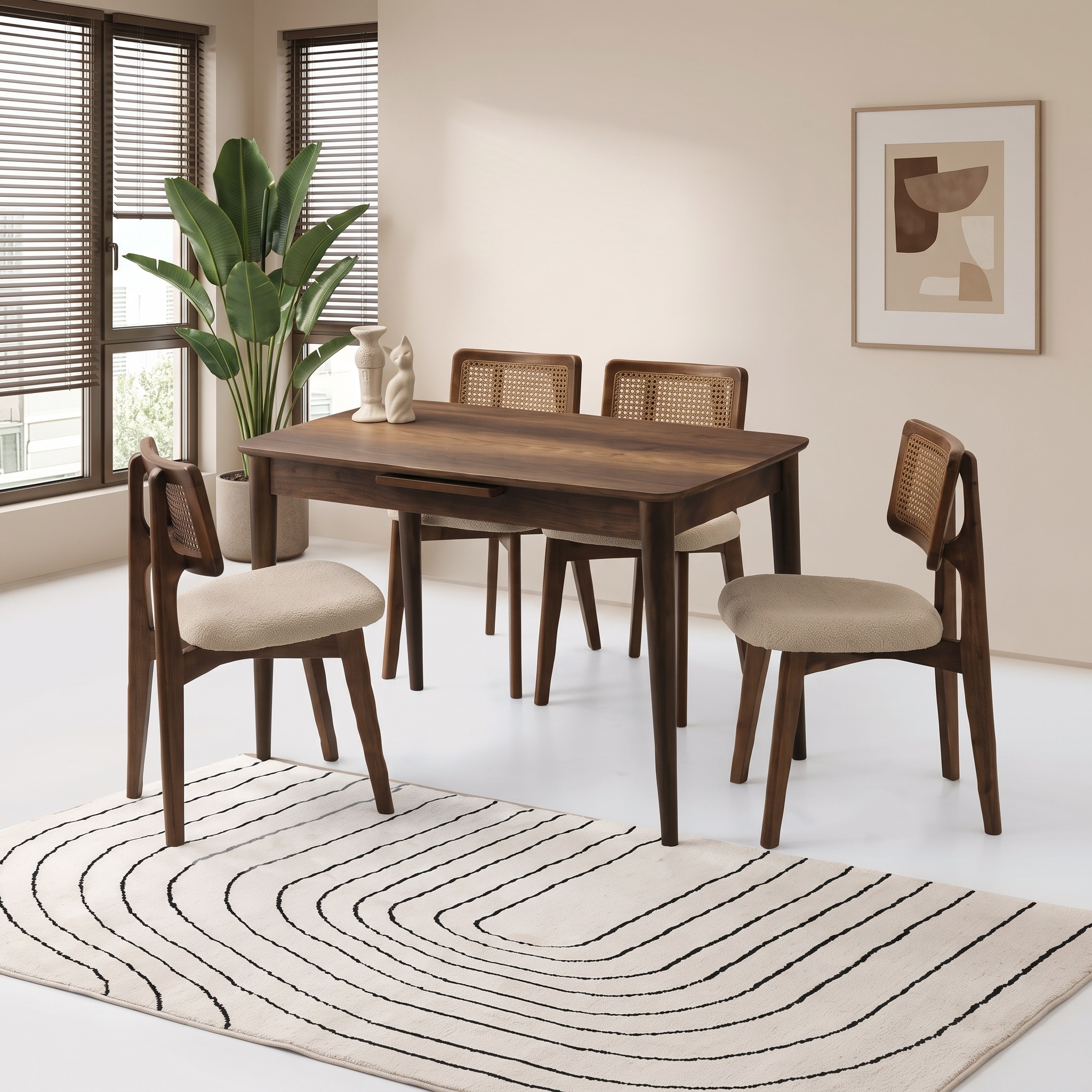 Milano Masa (120x70) ve Kuzey Sandalye Takımı