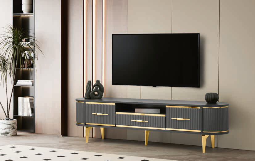 Öykü Tv Sehpası - Antrasit Gold